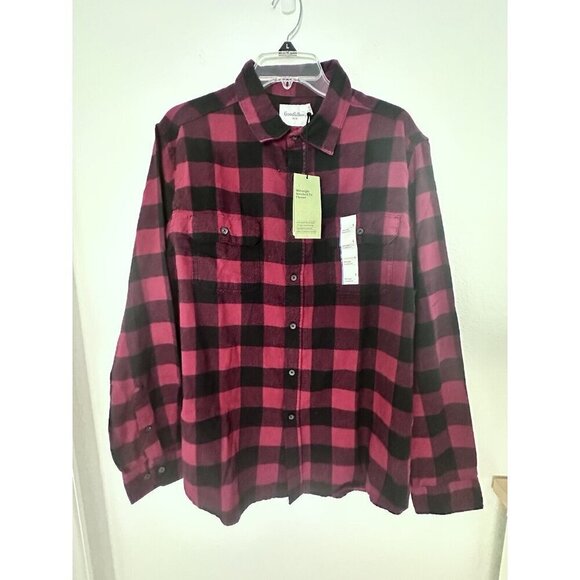 NWT Goodfellow & Co Midweight Standard Fit Button‎ Down Flannel Shirt Size L - Picture 2 of 10